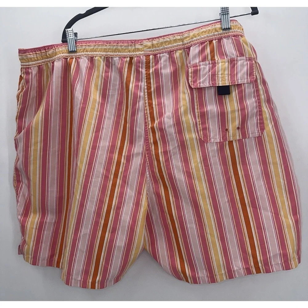 Vineyard Vines Swim Shorts Trunks 2XL XXL Striped Pink Orange Lined Beach Pocket